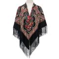Ukrainian Embroidery Square Shawls Russian Scarf Babushka Retro Fringed Cotton Bandana Winter Scarf Woman Wrap Hijab Poncho Cape. 