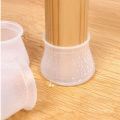 4Pcs of Furniture Silicone Protective Cover, Chair Leg Floor Protection Leg Cap, with Non-Slip Felt Pad , Quietly Moving Furniture and Prevent Floor Scratches. 