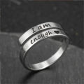 Fashion Ring Jewelry Inspiration Jewelry Gift for Women "I Am Enough" Classic Engraved Rings Spiral Wrap Twist Adjustable Ring. 