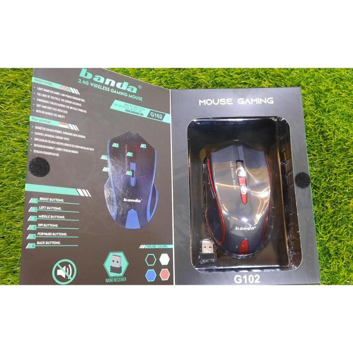 Banda G102 wireless gaming mouse | 6 button mouse | dpi control mouse |high quality mouse