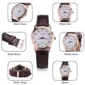 MREURIO Casual Couple Watch Luxury Quartz Leather Watch Lovers Wristwatch For Men Women. 