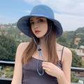 Fisherman hat hat female summer big edge sunscreen UV outdoor travel cover face Japanese wild sun shade hat. 