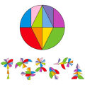 Kids Wooden Colorful Tangram Jigsaw Puzzles DIY Intelligence Development Toy. 