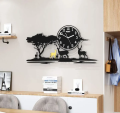 3D Jungle Wooden Wall Clock Numeral Quartz Watch DIY Design Decoration Piece for Home Decor Living Room and Offices and for Gift Items. 