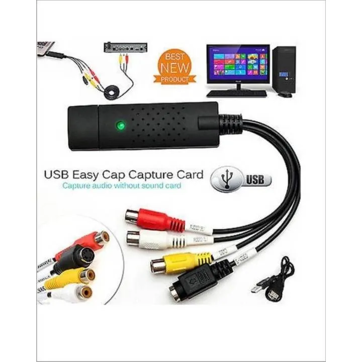 EasyCAP USB Video Capture Device – Convert VHS, AV to Digital for PC ...