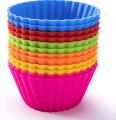 6 Pcs Cup Cake Mould Set Silicone – Multicolour Reusable Silicone Cupcake Moulds. 
