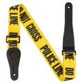 Guitar Strap Yellow "POLICE LINE DO NOT Cross" + Leather Guitar Stock Strap W0U7. 