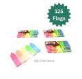 Arrow Tags Sticky Flags Translucent - Multicolour 125 Flags - Neon Bright Colored Sticky Page Maker For Documents & Notebooks. 
