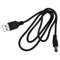 USB Cable 5.5mm / 2.1mm 5V DC Barrel Jack Power Cable (Black, 75cm). 