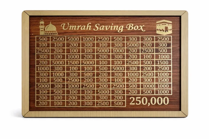 The Best Premium Umrah Saving Box – Wooden 250,000 for Umrah ...