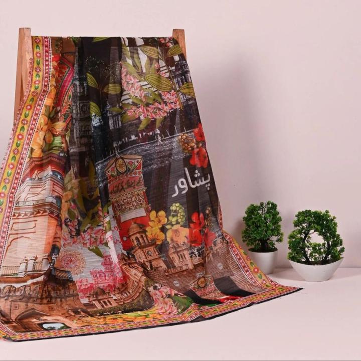 Stunning Peshawar Dupatta - Unstitched Monark Fabric, 2.5 Meters Long