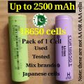 18650 2500mah lithium ion cell Japanese made 18650 battery cell recycled 18650 battery cell  3.7 volt to 4.2 volt rechargeable battery tested capacity. 
