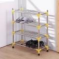 Stainless Steel 4 Layer Shoe Rack Stand Footwear Cabinet Organizer Shoe Stand - Foldable Shoe Rack - Folding Stainless Steel Shoe Rack - 4 Layer. 