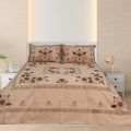 Tea Time Cotton Embroidered Bed Sheet Set. 
