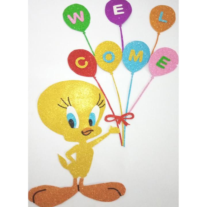 welcome wall hanging and door decoration tweety bird theme