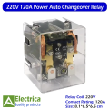 JQX-62F 220V 120A High Power Relay for Automatic Changeover 8 Pin DPDT Transparent Shell Heavy Duty Industrial Control Switch Relay by Electrica. 