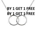 Golden/Silver Elegant Double Ring Necklace/Pendant/Chocker for Girls/Women. 