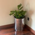 Silver Steel Planter Pots - Magnetic & Non-Magnetic - 8inch to 16 inch Different Size Available Home In Door or Out Door Good Look free gift. 