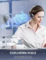 Mpow HC5 Bluetooth Headset V5.0, Wireless Headphones with Dual Microphone, CVC8.0 Noise Canceling, 22+Hrs Talk Time, Soft Ear Pad, Wireless Business Office Headset for Calling, Music (Wired Optional), over 200 hours standby time. 