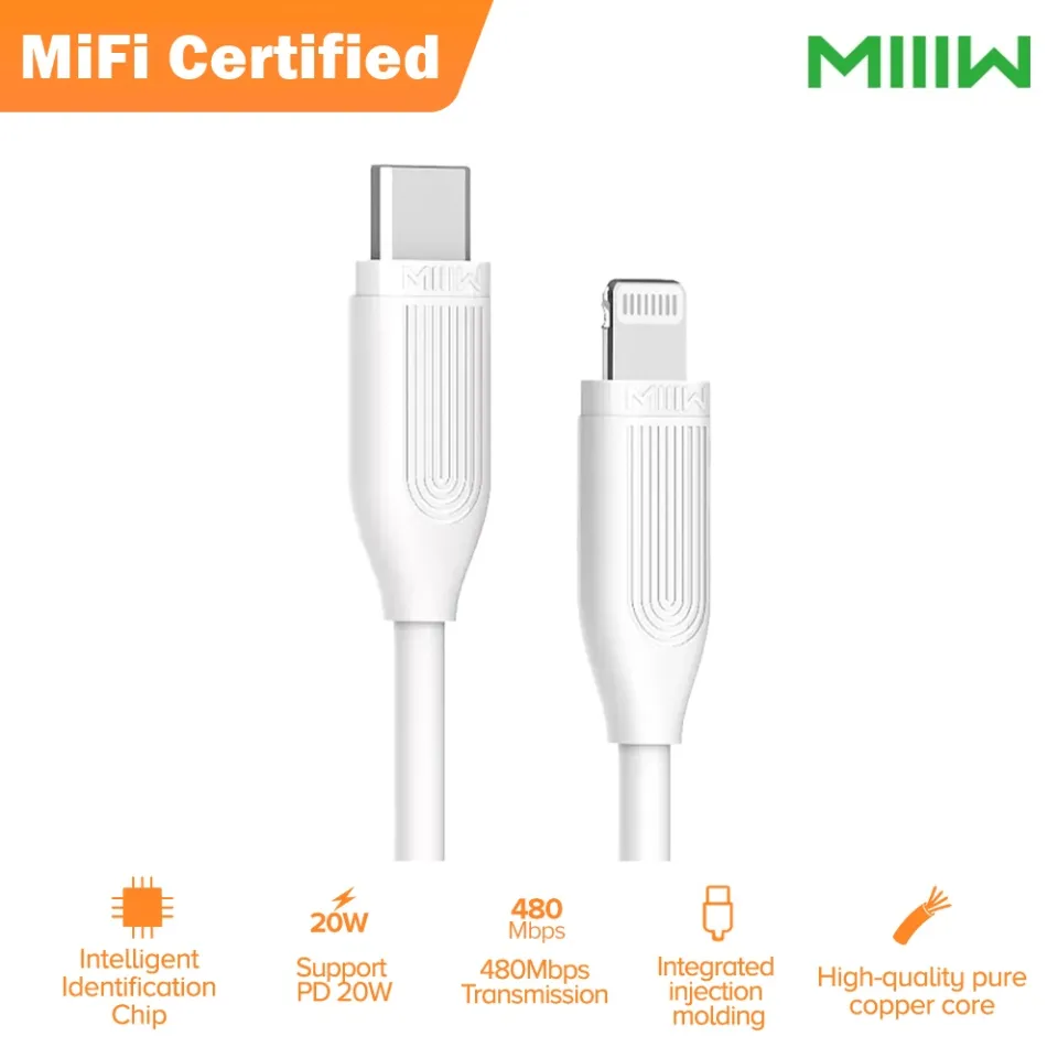 100% Original MIIIW iPhone Fast Charger Cable, 【Apple MFi