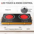 Silver Crest Double Burner Electric Stove model SC-703 7000W – Infrared Ceramic Hot Plate, Induction Cooker with Touch Controls, Reliable Temperature Regulation, Smart and Energy-Efficient Cooking, Safe and Easy to Maintain (BLACK). 