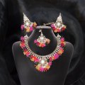 Multicolor Crystals Mehndi Jewellery Set for Girls. 