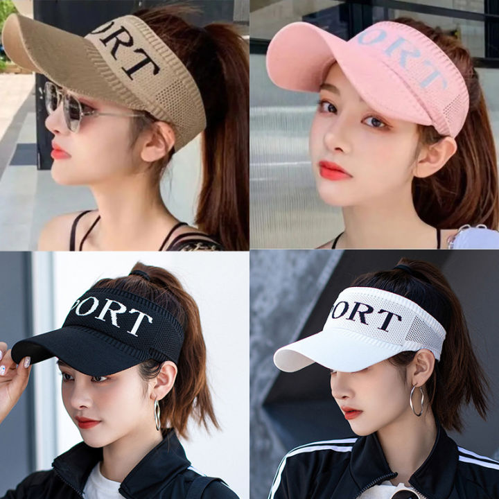 Hat Female Summer Sun Hat Korean Style Student Letters Peaked Cap Outdoor Sports Big Brim Air Top Sun-Proof Baseball Cap