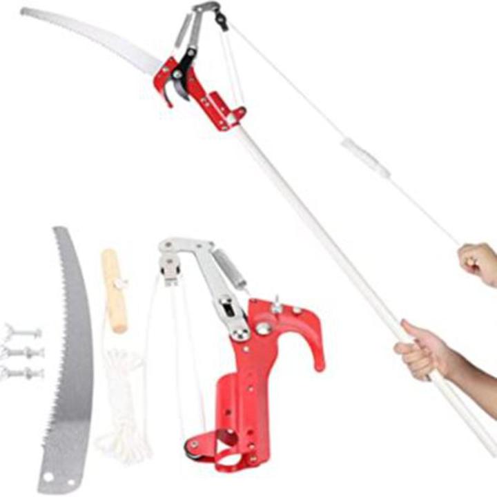 Extendable Manual Pole Saw, Tree Pruner, Fruit Picker Harvester Pole Saw, Long Handle for Shearing, Garden & Tree Branches Cutter
