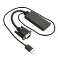 HD55Y VGA To HDMI Adapter Cable VGA+USB To HD 1080P Converter With Power Supply VGA+USB To HDMI. 