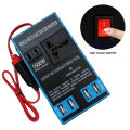 Universal 1500W Car Power Inverter DC 12V/24V to 110V/220V AC Converter, 4 USB Quick Charge Ports, AC Outlets for Laptop, Phone, Electronics – Truck & Travel Essential. 