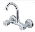Wall Mounted Kitchen Sink Mixer Tap Cold hot Water pure brass. 