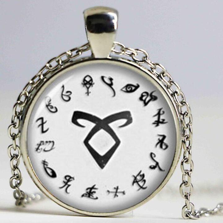 1 Unids Hunters Rune Shadowhunter City Necklace Crystal Necklace Bones Cabochon Hz1