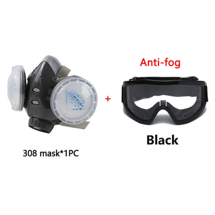 308 Dual Filter Dust-proof Respirator Reusable Half Face Dust Mask For Work Safety Carpenter Builder Polishing Daily Protection
