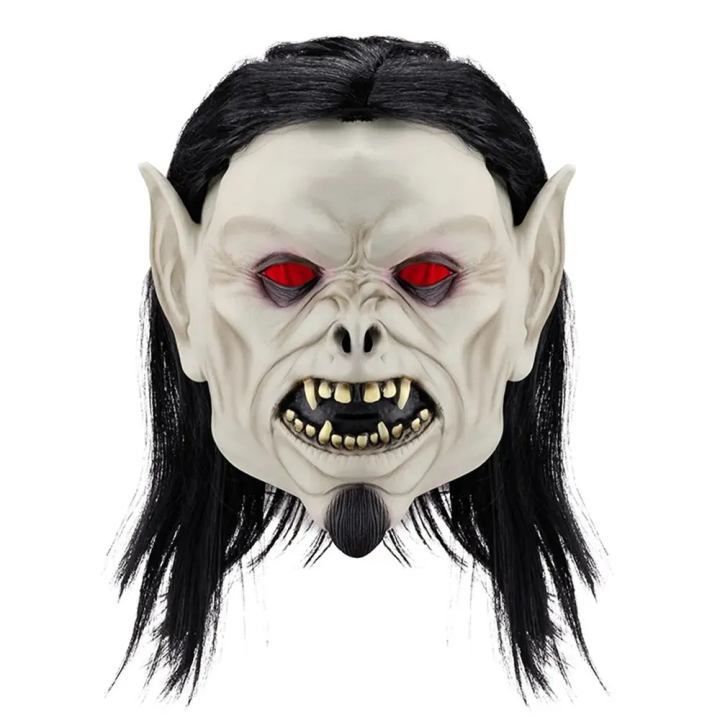 Male Demon Vampire Mask Terrifying Demon Ghost Latex Mask Halloween Role-playing Full Head Mask