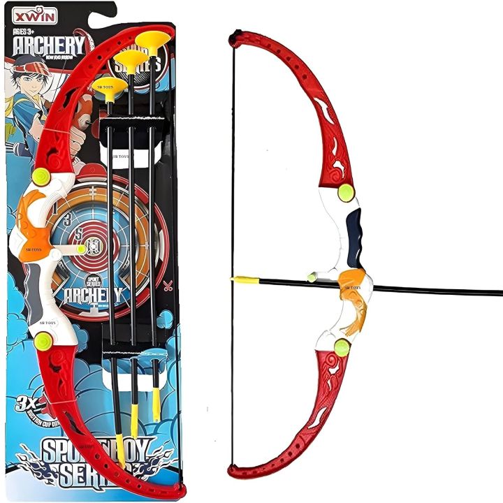 Kids Bow and Arrow Set Archery Toys with Suction Cups Arrow Target and Quiver Outdoor Toys for Toddler and Children by Mohsin Ismail Toys.