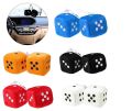 1 Pair Fuzzy Dice Dots Rear View Mirror Hanger Decoration Car Styling Accessories multicolor car design. 