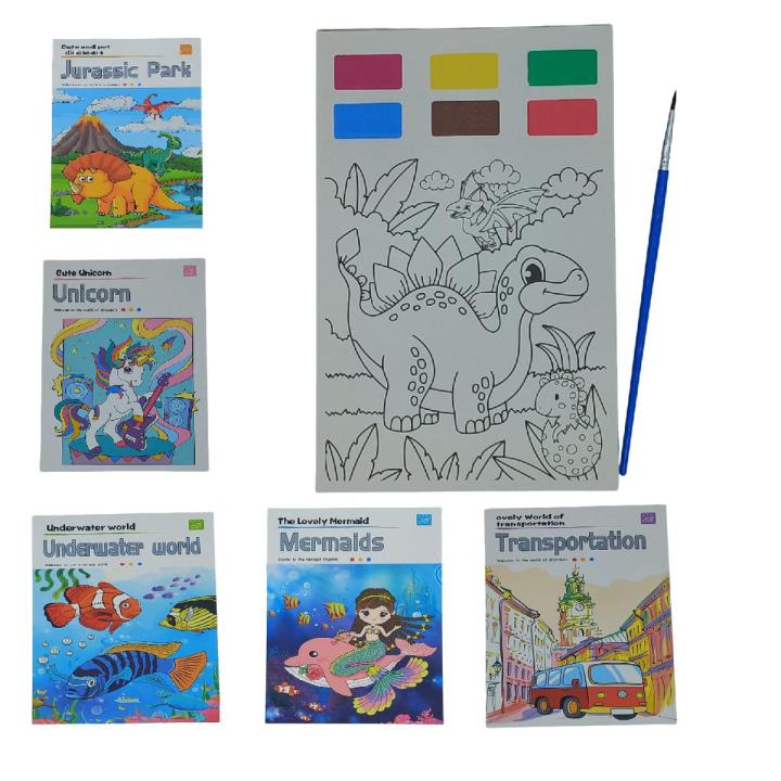 Watercolor Painting Bookmarks Book for Kids Palette Paint Book Water Coloring Drawing Book Toys Set with Brush