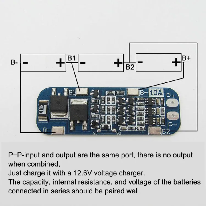 3S 12V 18650 10A BMS Charger Li-ion Lithium Battery Protection Board ...