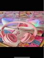 Barbie Z66 Wireless Bluetooth Headphone Headset Cat Ear LED Light Up Wireless Headphones for Mobile Phone PC or Laptop. 