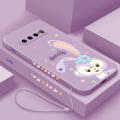 Samsung Galaxy S10 S9 S10+ Plus S10E Cute Stellalou Casing Square Edges Liquid Silicon Back TPU Soft Case with Lanyard Cover. 