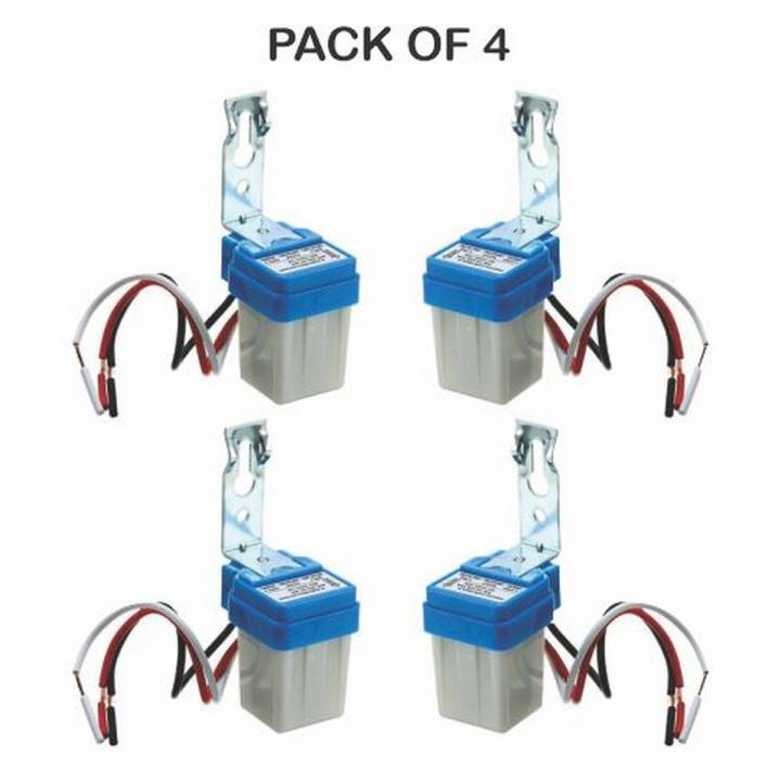 (Pack Of 4) Automatic On Off Light Control Sensor Switch LDR Photocell Sun Switch  AC85-265V 10A Day Night Sensor Switch for Lights