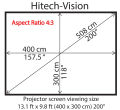Hitech-Vision Electric Projector Screen - Matt White 200" 4:3 (13.33 ft * 10 ft). 