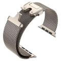 Titanium Milanese Loop Compatible with Apple Watch Bands 49mm 46mm 45mm 44mm 42mm for Men Women, Stainless Steel Mesh Loop with Parachute-style Buckle for iWatch Ultra 2 Series 10 9 8 7 6 SE 5 4 3. 