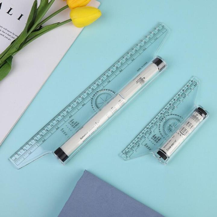 Plastic Measuring Rolling Ruler Drawing Roller Ruler Parallel Ruler Multifunctional Drawing Design Ruler For Drafting H8WD