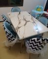 six seater dining table set, maeble textured dinig table set, ms bassed framed table, 6 seater dinig table set,. 