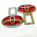 Toyota Logo Seat Belt Clip - Red - Car Safety Belt Buckle Alarm Canceler Stopper. 