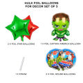 Superhero Hulk Theme Foil Balloons Set of 5 Pcs Hulk Movie Characters Chrome Metallic Balloons Set For Boy Reusable Balloon For Birthday Parties Decoration Super Hero Theme Party Supplies Pre School Class Theme For Party Decor Kids. 