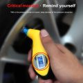 Digital LED Tire Tyre Air Pressure Gauge Tester Tool For Auto Car Motorcycle - Yellow. 