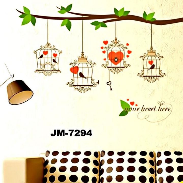 jm7143 Tree branches birds Photo frame wall stickers PVC Material DIY wall decals For Home Living room Kids room Nursery Decor murals