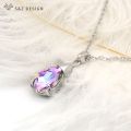 S&Z DESIGN New Fashion Water Drop Crystal Pendant necklace 585 Rose Gold Chain For Women Wedding Jewelry Simple Elegant Gift. 